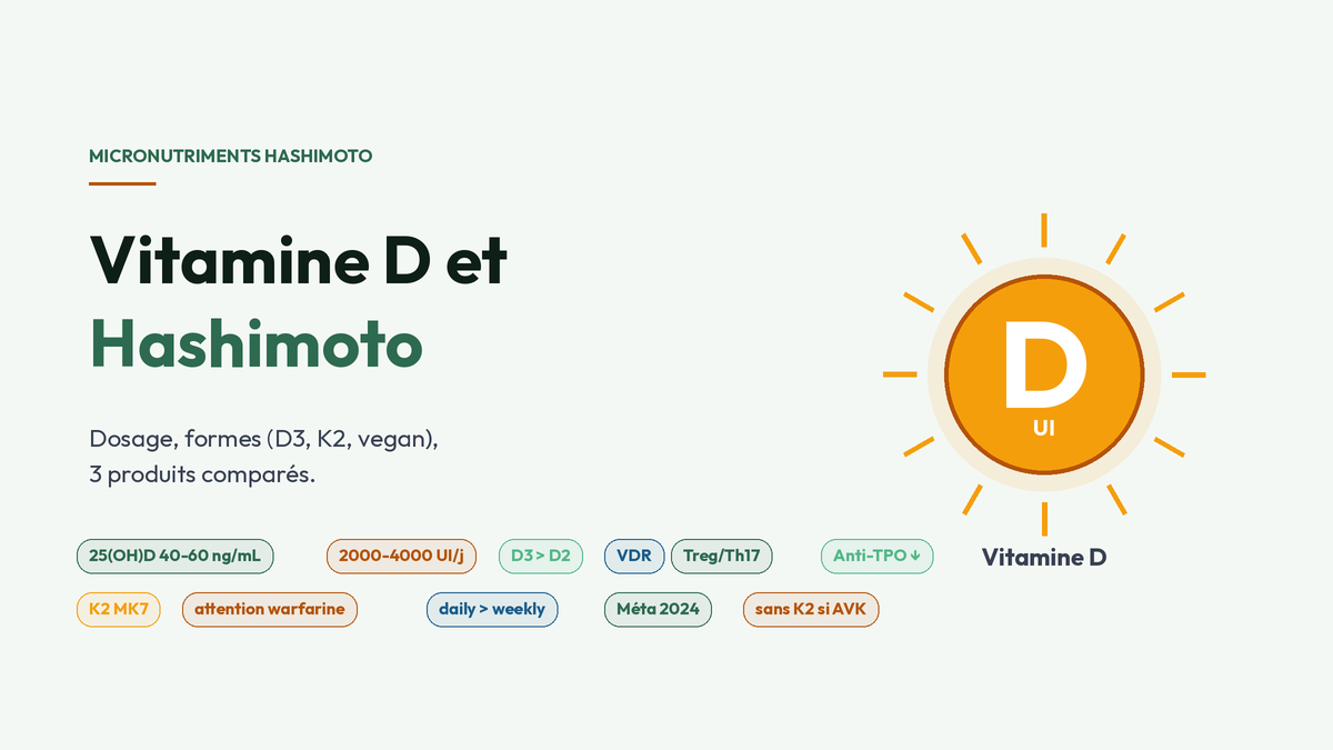 Vitamine D et Hashimoto : dosage, formes, marques.
